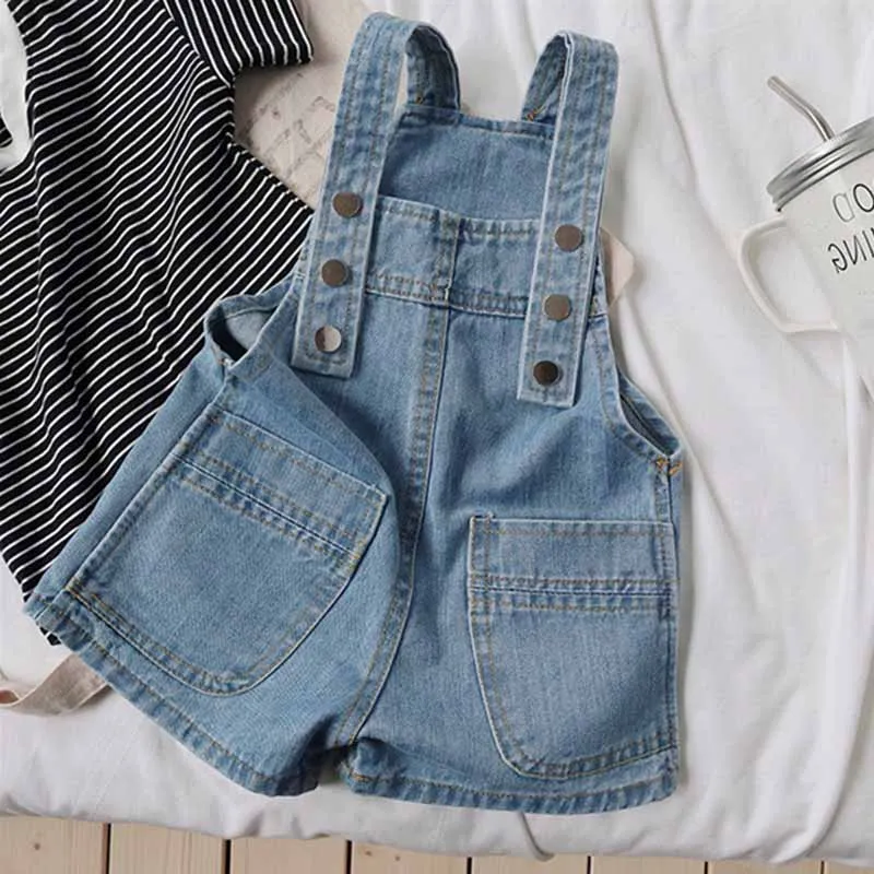 Kids Toddler Boys Girls Fashion Casual Suspender Denim Shorts