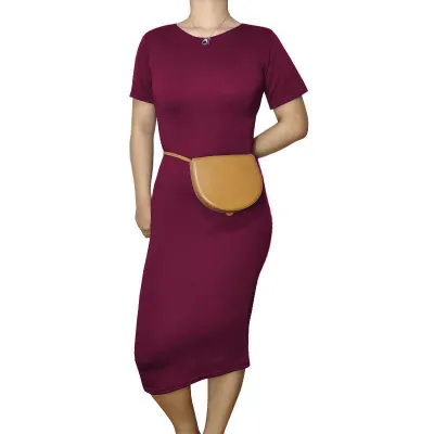 Women Casual Basic Short Sleeve Midi Dress