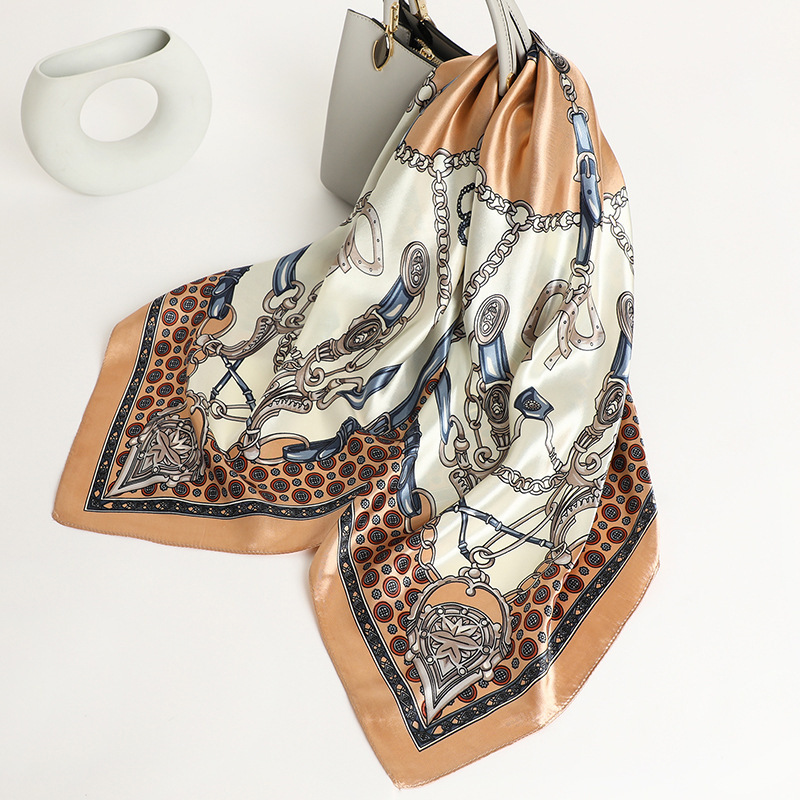 Wholesale Women Elegant 90cm Imitation Silk Satin Square Scarf