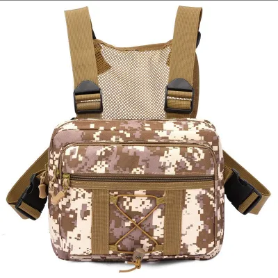 Tactical Chest Bag Camouflage Outdoor Tooling Men Bag Oxford Cloth Solid Color