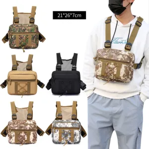 Tactical Chest Bag Camouflage Outdoor Tooling Men Bag Oxford Cloth Solid Color