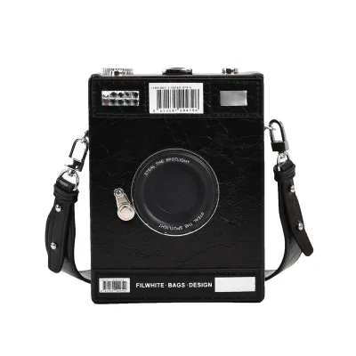 Women Box Shaped Pu Leather Camera Crossbody Bag
