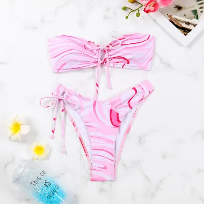 Women Sexy Fashion Print Bikini Swimwear Polyester