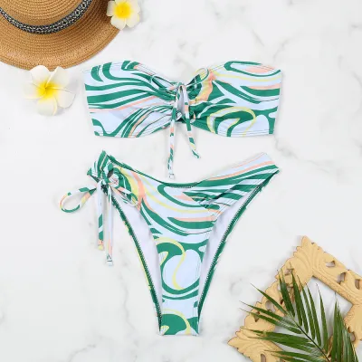Women Sexy Fashion Print Bikini Swimwear Polyester