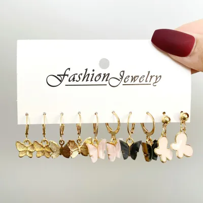 Fashion Acrylic Butterfly Earrings Set