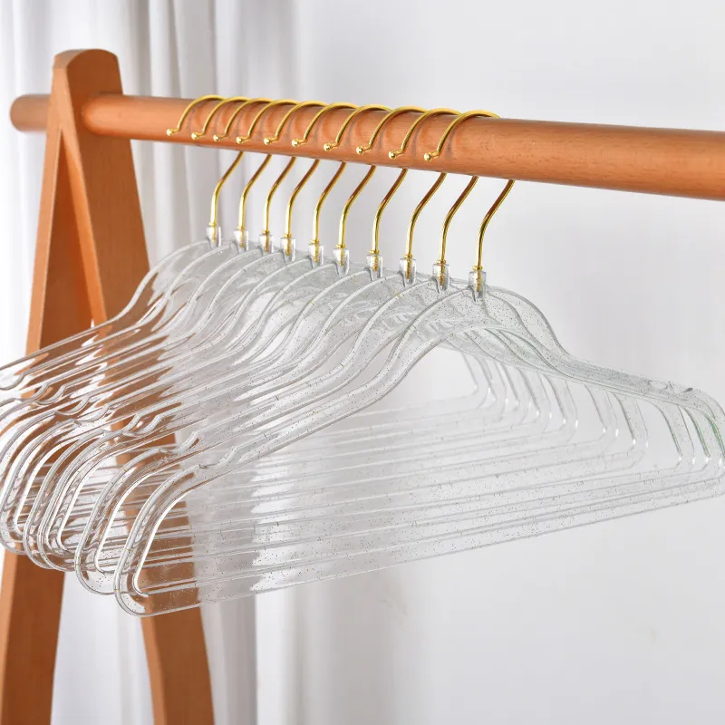 Simple Household Plastic Transparent Acrylic Gold Powder Storage Hangers - 10 Pack