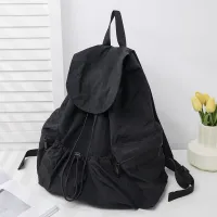 PU Women Casual Zipper Design Solid Color Large Capacity Backpack