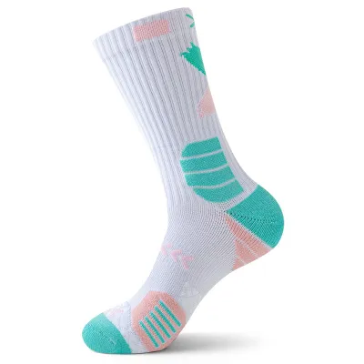 Men Sport Basketball Football Color Block Thickening Mid-Calf Socks