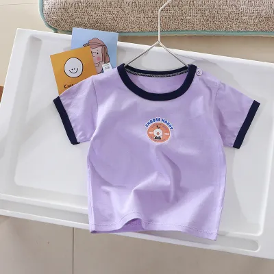 Kids Toddler Boys Girls Casual Cute Sweet Cartoon Print Short Sleeve Cotton T-Shirt