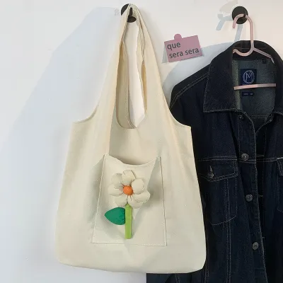 Women Fashion Floral Print Large Capacity Canvas Tote Shoulder Bag