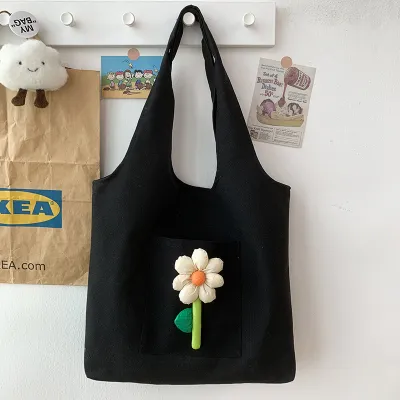 Women Fashion Floral Print Large Capacity Canvas Tote Shoulder Bag