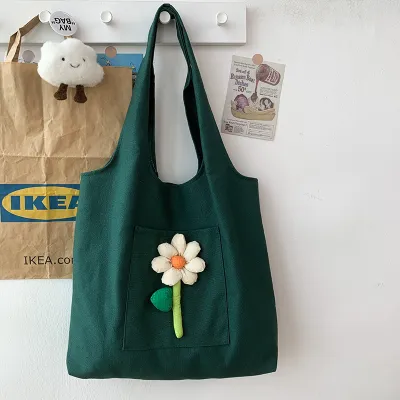 Women Fashion Floral Print Large Capacity Canvas Tote Shoulder Bag
