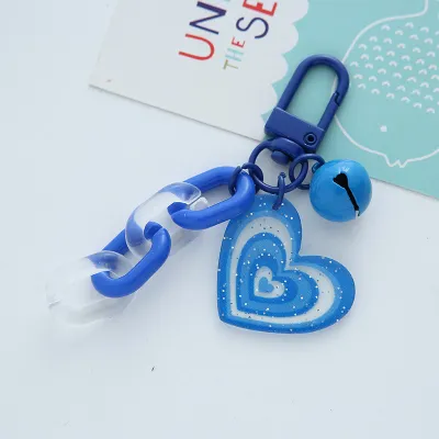 Women Fashion Heart-Shaped Bell Key Chain Pendant