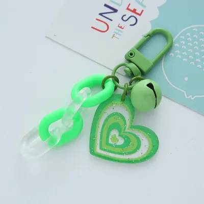 Women Fashion Heart-Shaped Bell Key Chain Pendant