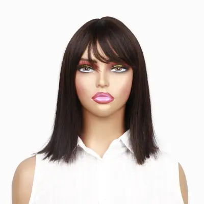 Women Fashion Short Straight Bobo Wig with Bangs