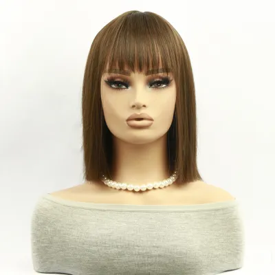 Women Fashion Short Straight Bobo Wig with Bangs