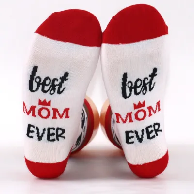 Mid-Tube Cotton Mom Mother's Day Letter Jacquard Leisure Socks