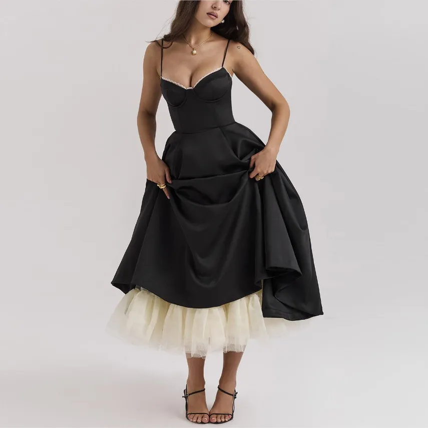 Women Elegant Sling Puffy Tutu Party Dress