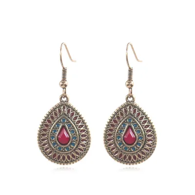 Bohemian Ethnic Style Retro Geometric Water Drop Earrings