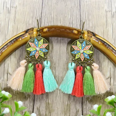 Bohemian Ethnic Style Retro Creative Tassel Earrings