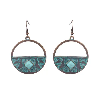 Bohemian Ethnic Retro Creative Turquoise Earrings for Women