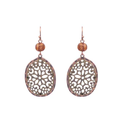 Bohemian Ethnic Retro Tassel Earrings Geometric Mixed Material