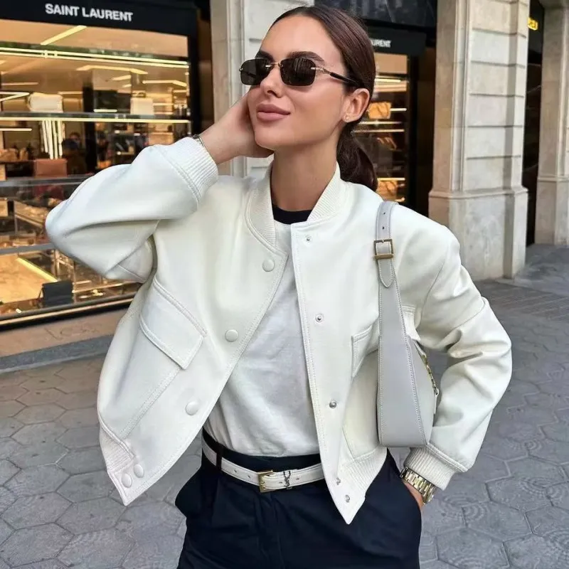 Women's Casual Street Hipster Stand Collar Large Pocket Long Sleeve Jacket Coat