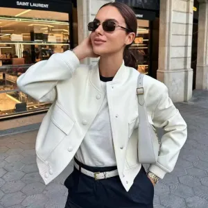 Women's Casual Street Hipster Stand Collar Large Pocket Long Sleeve Jacket Coat
