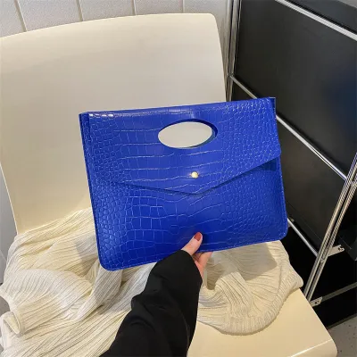 Women Fashionable Simple Large Capacity PU Flap Envelope Purses