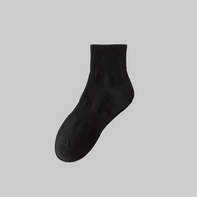 Men Simple Casual Solid Color Thickened Knee High Cotton Socks