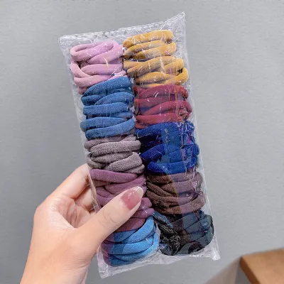 Women Simple Candy Color Elastic Hair Ring 100-Pack