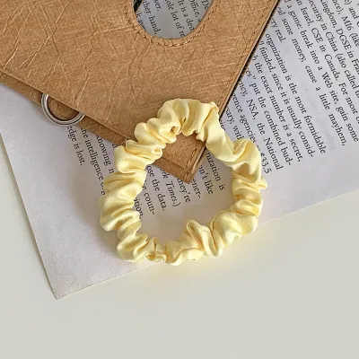 Women Simple Satin Hair Coil Head Rope Natural Fresh Sweet