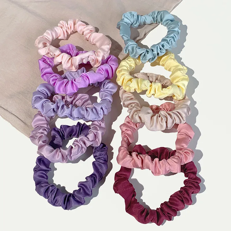 Women Simple Satin Hair Coil Head Rope Natural Fresh Sweet