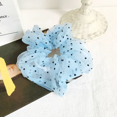 Women Simple Organza Polka Dot Hair Ring