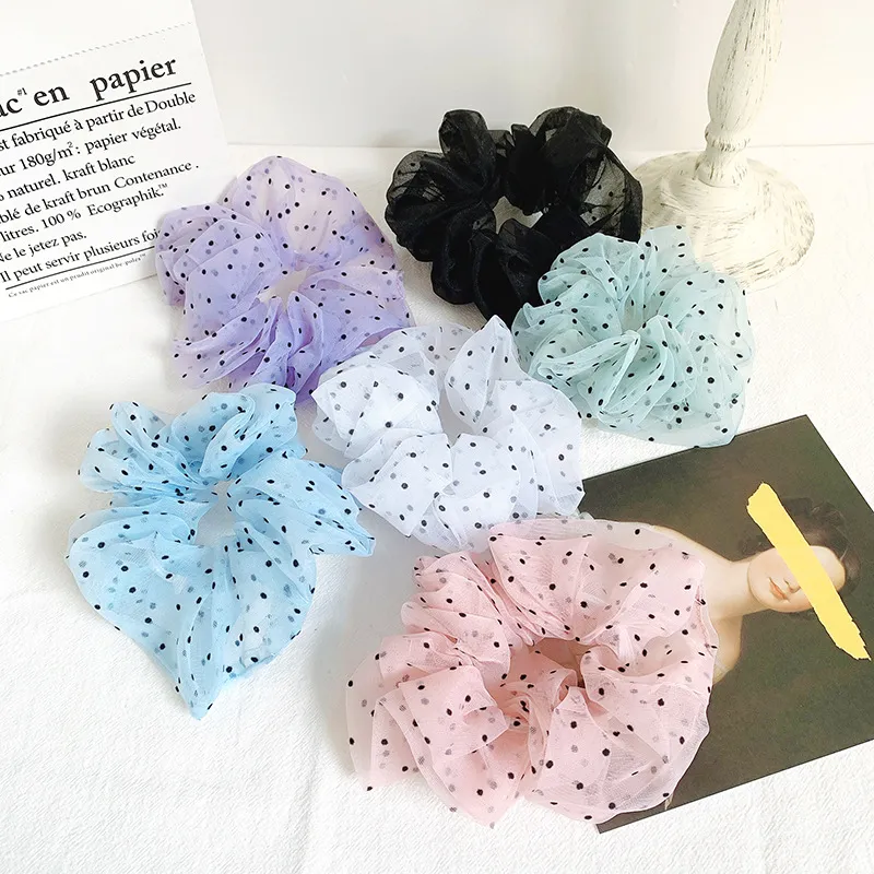 Women Simple Organza Polka Dot Hair Ring