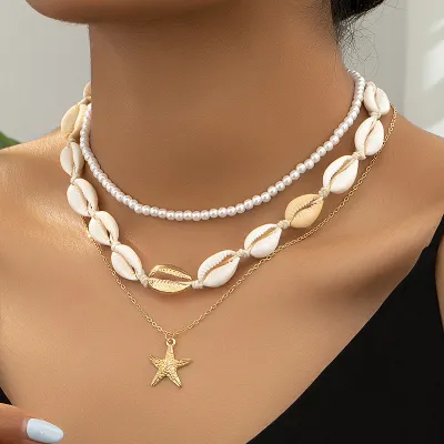Vacation Fashion Shell Multilayer Necklace
