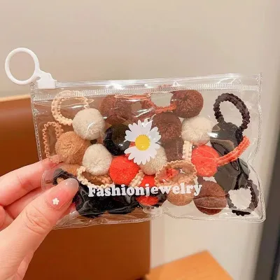 Kids Girls Cute Sweet Candy Color Plush Wool Hair Rings