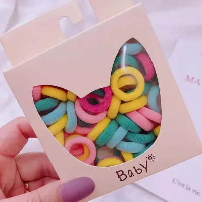 Kids Girls Sweet Candy Color High Elasticity Polyester Hair Rings