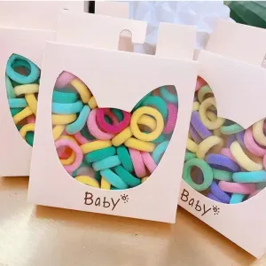 Kids Girls Sweet Candy Color High Elasticity Polyester Hair Rings
