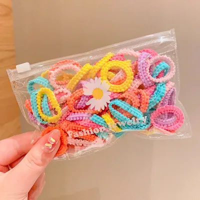 Kids Girls Cute Sweet Candy Color High Elasticity Nylon Hair Rings