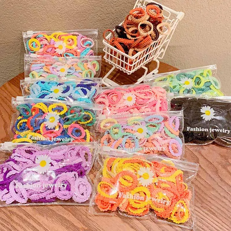 Kids Girls Cute Sweet Candy Color High Elasticity Nylon Hair Rings