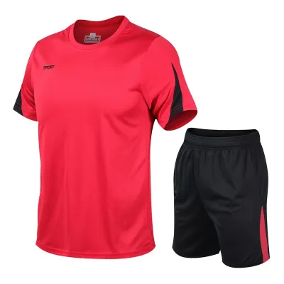Men Casual Sports Quick-Drying Plus Size Short-Sleeved T-Shirt Shorts Set