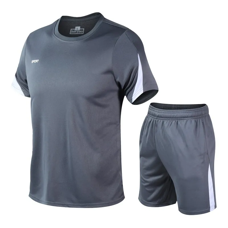 Men Casual Sports Quick-Drying Plus Size Short-Sleeved T-Shirt Shorts Set