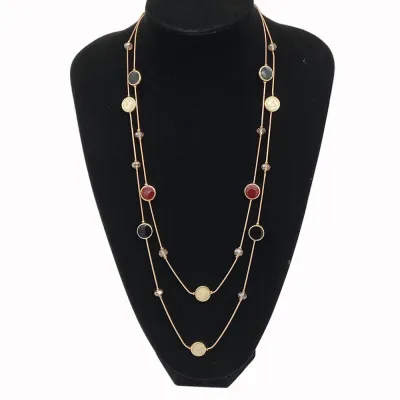 Women Fashion Multi-Layer Pearl Snake Chain Necklace