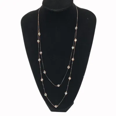 Women Fashion Multi-Layer Pearl Snake Chain Necklace