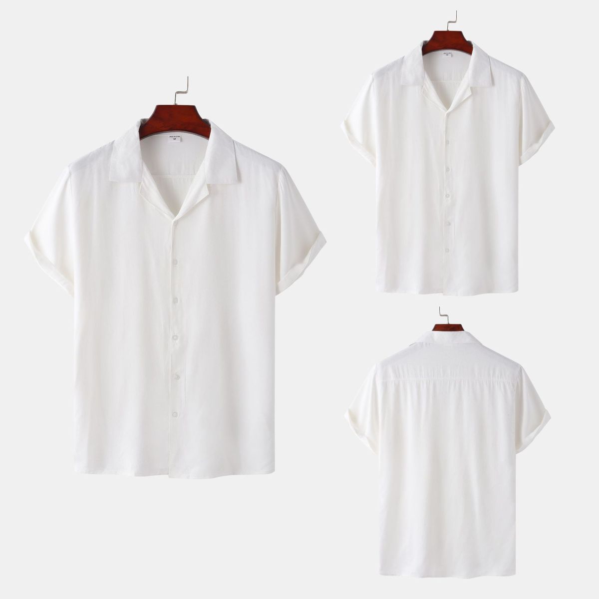 Wholesale Men Summer Leisure Vacation Solid Short Sleeve
