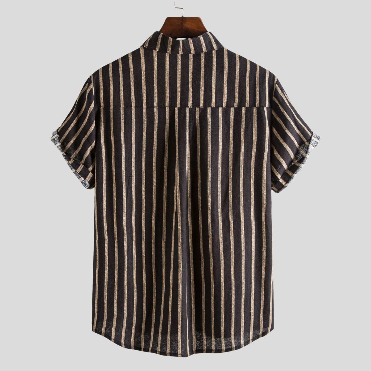 [WV PROJECT]★COOL SUMMER STRIPE PIGMENT SHORT SLEEVE SHIRT Unique-Bargains-Men-s-Summer-