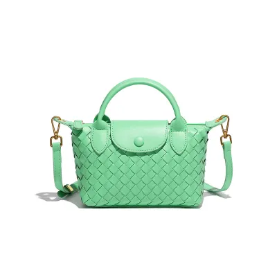 Fashion Solid Color PU Shoulder Bag with Magnetic Buckle