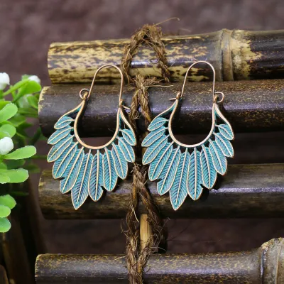 Bohemian Ethnic Style Retro Creative Turquoise Tassel Earrings