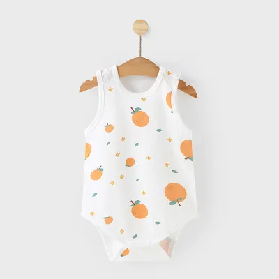 Kids Baby Boys Girls Summer Casual Cute Cartoon Animal Fruit Print Tank Top Sleeveless Romper